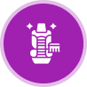 Car seat cleaning icon on purple background.